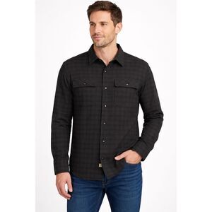 Scott James Navy & Black Plaid Button-Front Shirt – Size M (NWT)